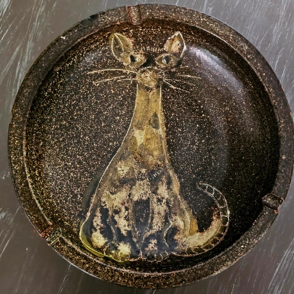 Alfaraz Spain Ceramic Cat Ashtray